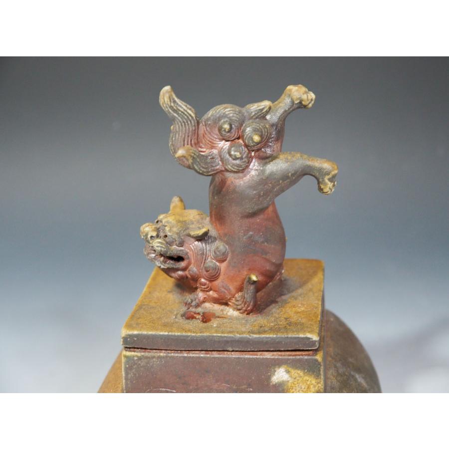 藤原陶臣 【 備前 獅子香炉 】≪名工 藤原陶斉の長男≫ ○備前焼 香炉