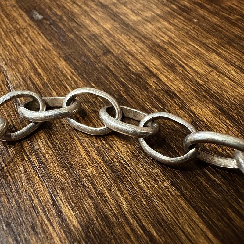 Vintage Silver Oval Chain bracelet Toggle Clasp T-bar End 925