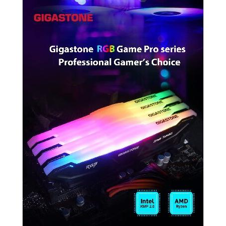 並行輸入品】 【発光型 メモリ DDR4】 Gigastone ブラック RGB Game
