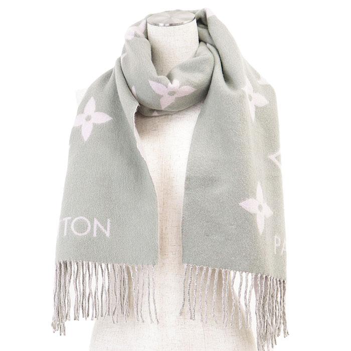 LOUIS VUITTON美品 マフラー・レイキャビック グレージュ LOUIS