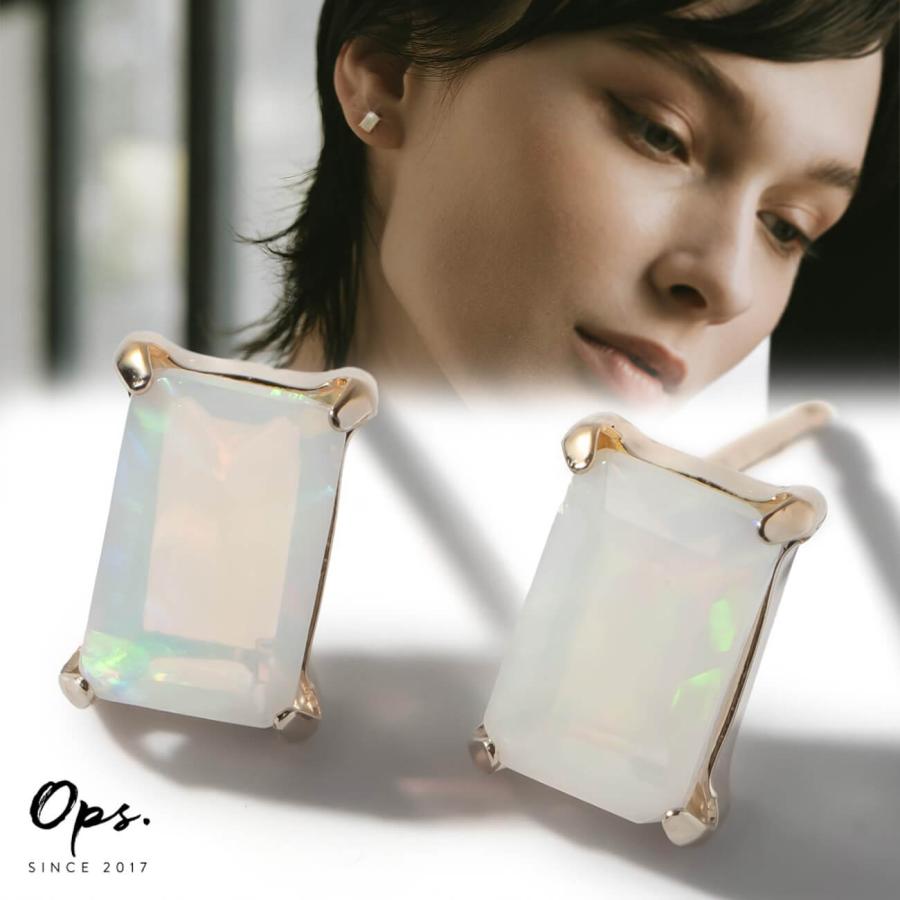 Ops.（オプス） オパール 天然石 ピアス 10K 金属アレルギー 対応