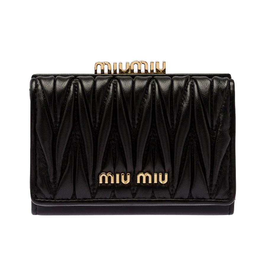 miu miu（ミュウミュウ） 三つ折り財布 マテラッセ MATELASSE レザー