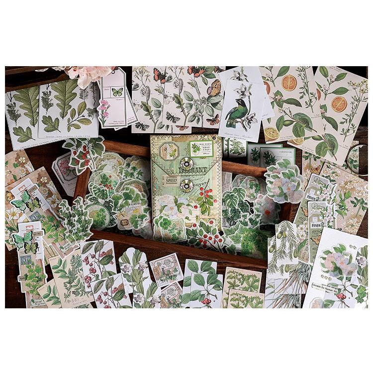 80枚 異素材 コラージュ素材セット 2種類素材 詰め合わせセット 大容量