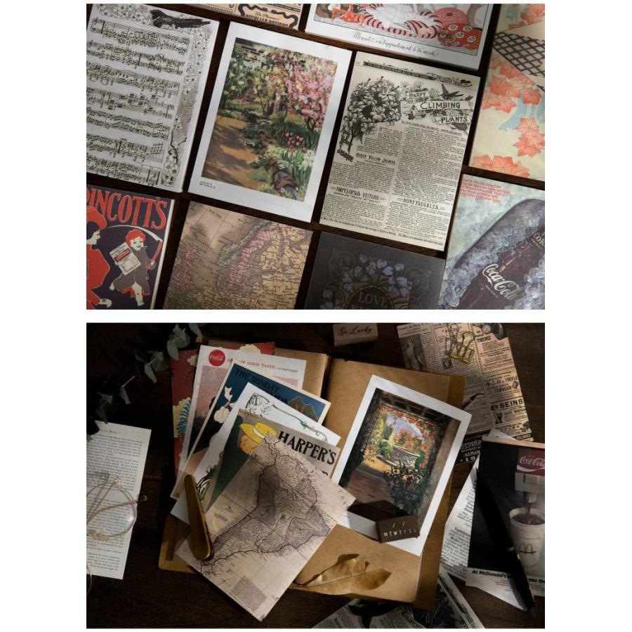 ヴィンテージ 素材紙 薄手 海外 レトロ デザイン ペーパー ブック