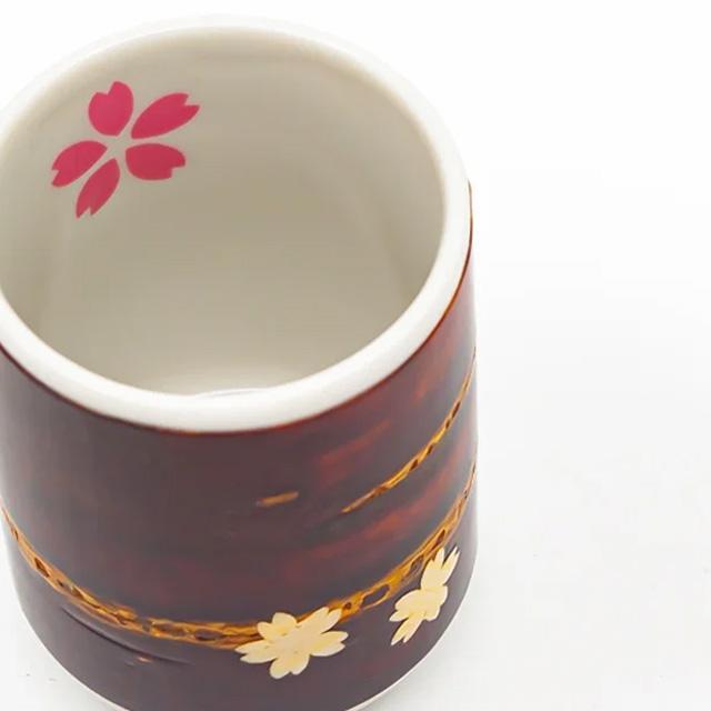 樺細工 湯のみ 桜（ピンク）桜皮細工 秋田 伝統工芸 湯呑 湯飲み 陶器