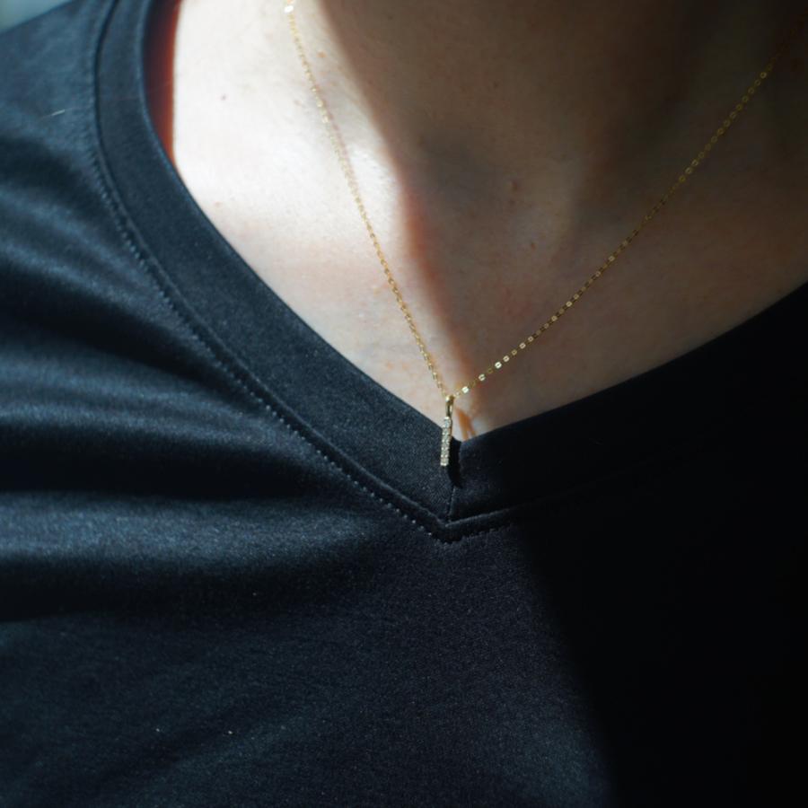 18金 18k 9k ストレートバー華奢ネックレス Au750 Au375 k18ネックレス