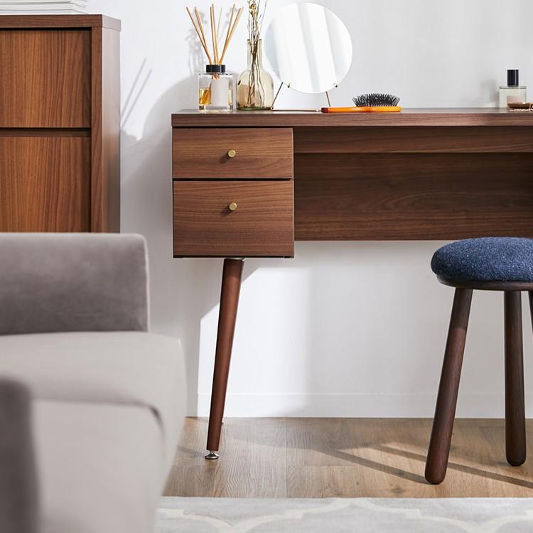 超美品】LOWYA/木製デスク/ドレッサー/幅110cm/ナチュラルブラウン