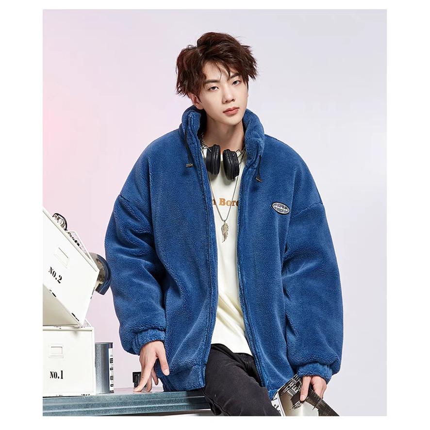 フリースジャケット メンズ ボアジャケット スタンドカラー ボア