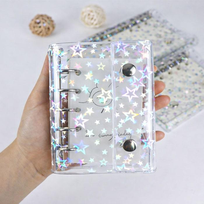 キラキラ 透明】シール帳 バインダー M5 透明 リフィル10枚付き ミニ