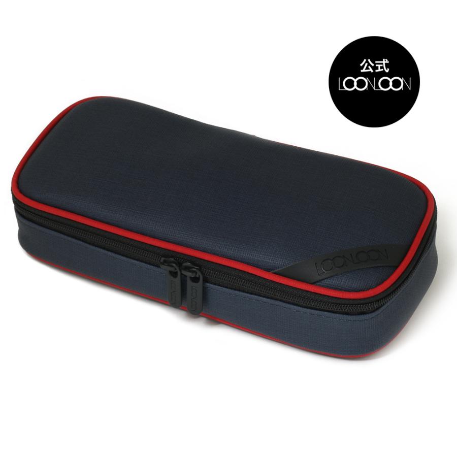 LOONLOON 660 レイニー ペンケース ネイビー 大容量 おしゃれ 二階建て