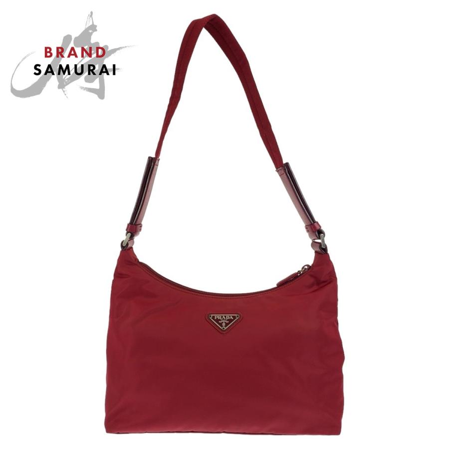 プラダPRADA トラベルバッグ旅行用スーツケース赤レッドプレート