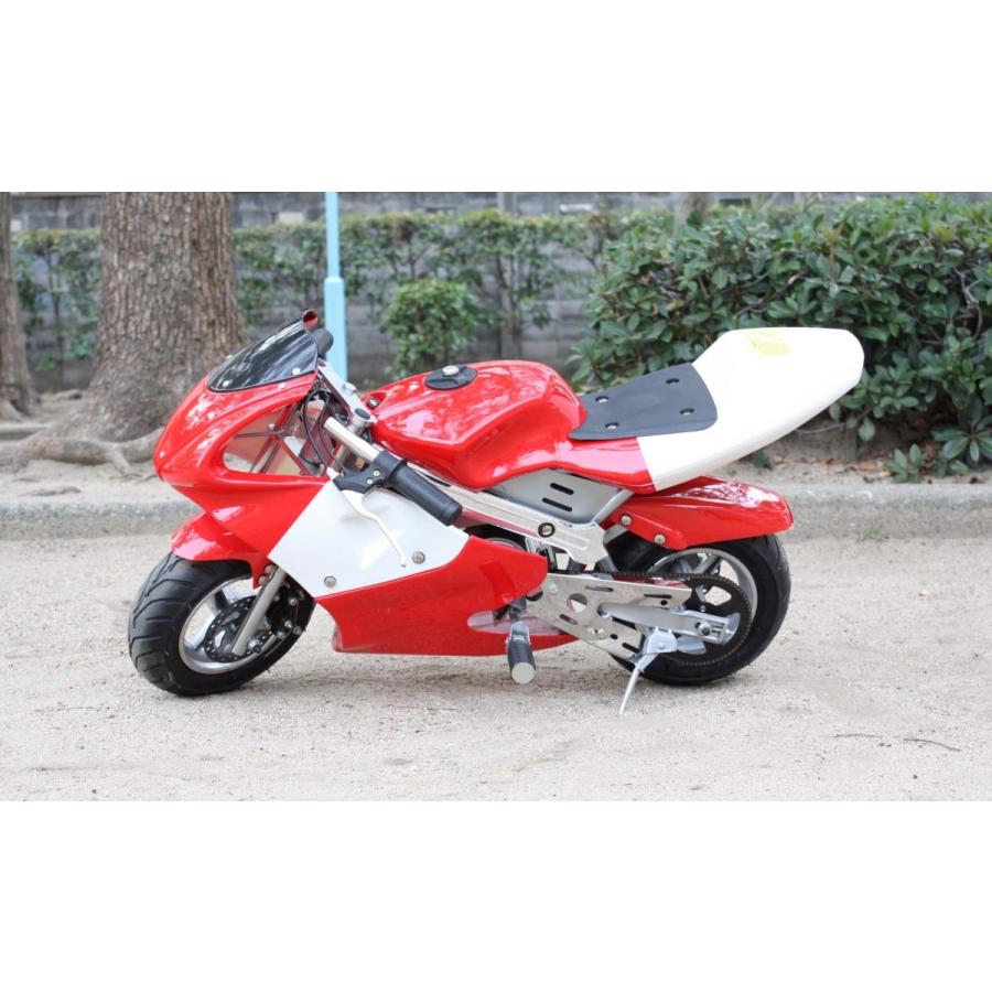 充電式ポケバイ 電動乗用バイク レッド ホワイト 充電器付き 子供用