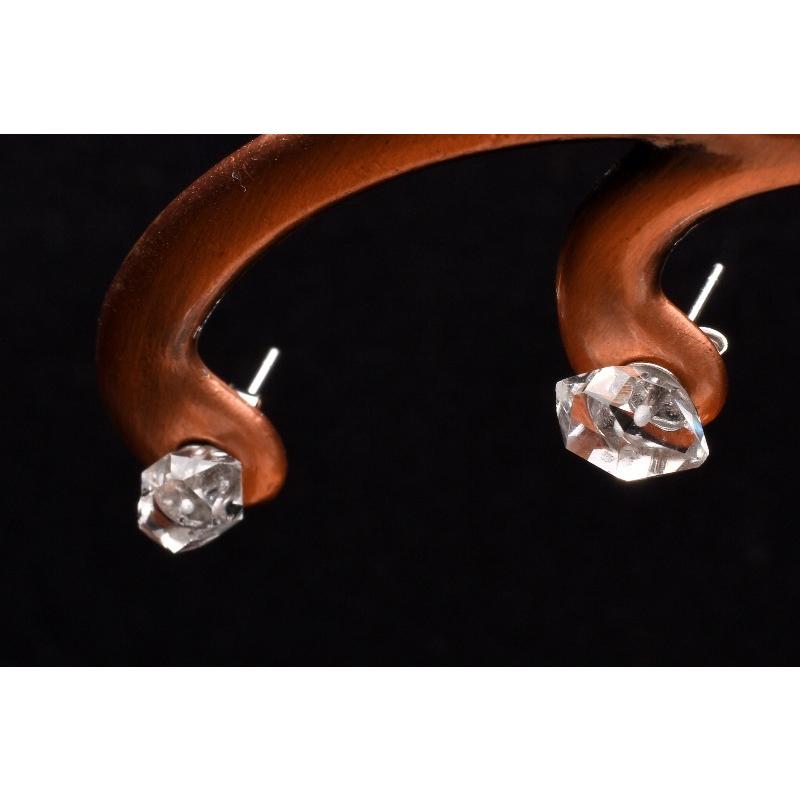 Silver925 珍しい！ ハーキマーダイヤモンド 8-9x4-6mm ピアス_PR3282