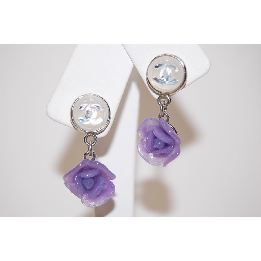CHANEL（シャネル） ココマーク パープルカメリアチャーム ピアス