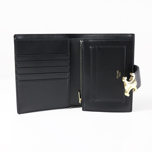 TRIOMPHE CELINE セリーヌ 二つ折り財布 Triomphe Medium Strap Wallet