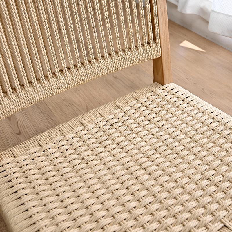 座椅子 ペーパーコード 木製 無垢材 チーク ナチュラル アジアン