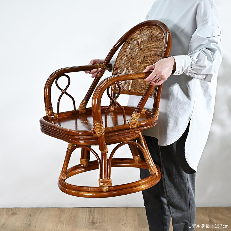 回転椅子 イス ラタンチェア 選べるクッション4種類 プリント生地