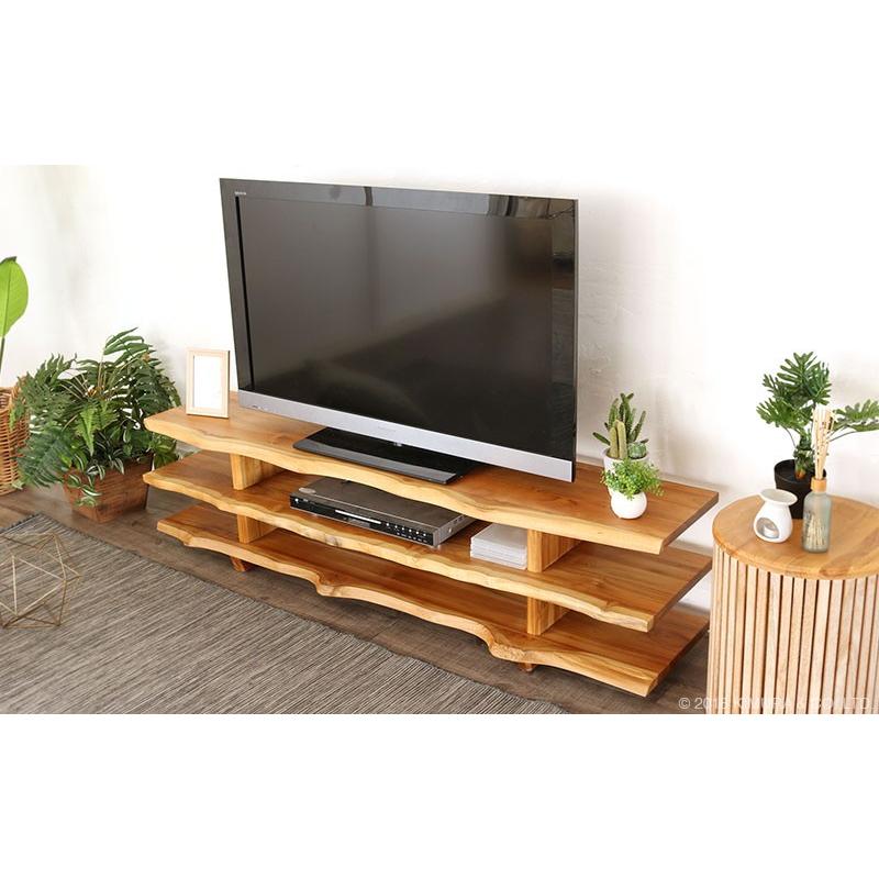 テレビ台 テレビボード 150cm幅 おしゃれ ラック 3段 木製 チーク無垢