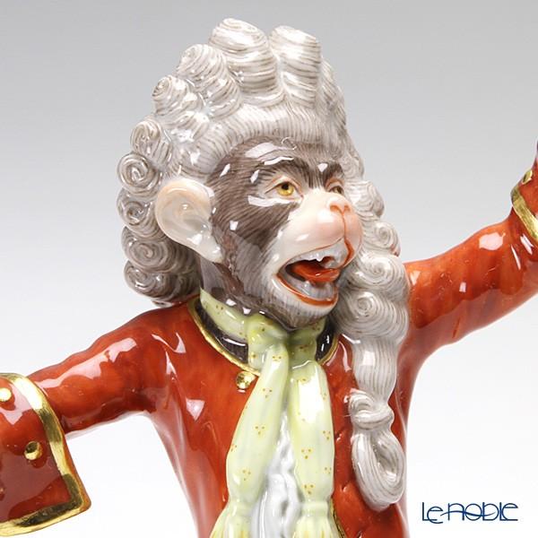 アンティークドイツ楽隊フィギュリン ホルンを吹く正装のモンキー 猿の