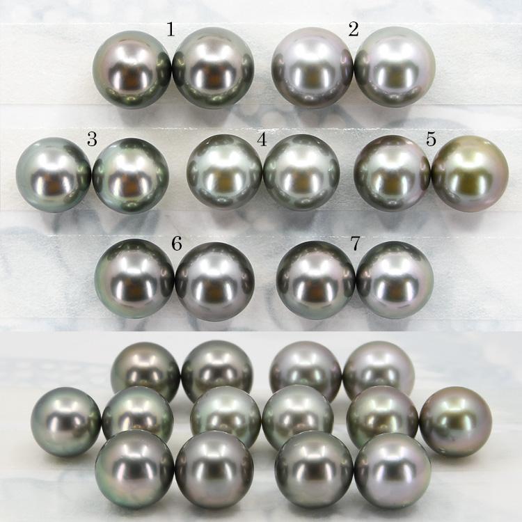 特級 9mm 黒蝶真珠 ピアス/イヤリング 美しいプロポーションとてりを