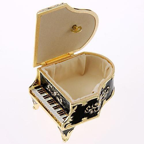 アンチモニーピアノ宝石箱オルゴール ブラック : インテリア雑貨LeMode