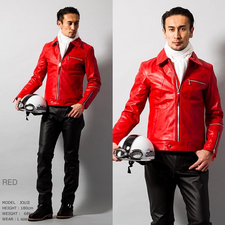 Horn Works 本革 UK襟付きシングルライダースジャケット メンズ ホーン