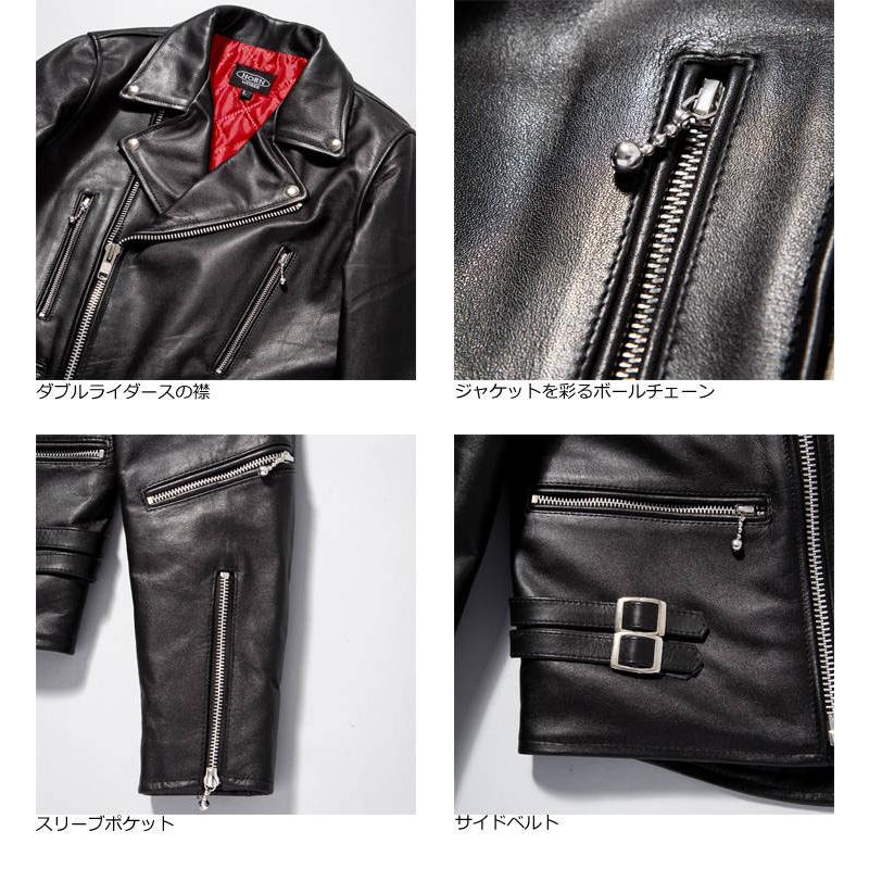 Horn Works 本革 UKタイプ ダブルライダースジャケット メンズ ホーン