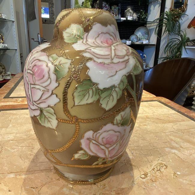 オールドノリタケ コバルト金彩薔薇紋鉢美しい金盛メープルリーフ印