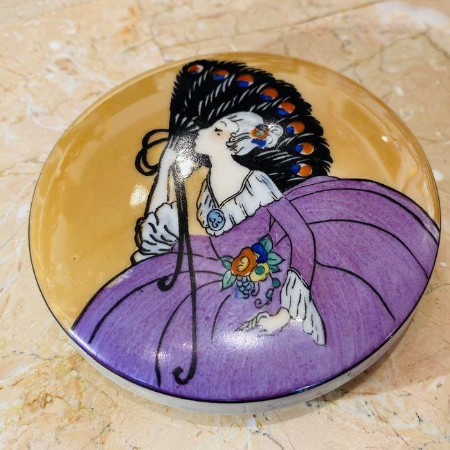 オールドノリタケ/デコレディ/パフケース】アールデコ/ラスター彩