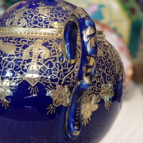 オールドノリタケ 金盛上花籠装飾図紋両耳皿 オールドノリタケ金盛上花