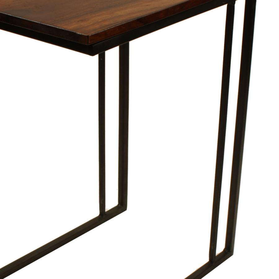 INDIA製 インド製木製3段サイドテーブルアンティーク