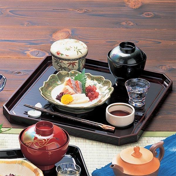 角盆 木製 目隅切角盆 角型 溜漆 溜 盆 懐石盆 敷膳 漆塗 （ お盆 膳