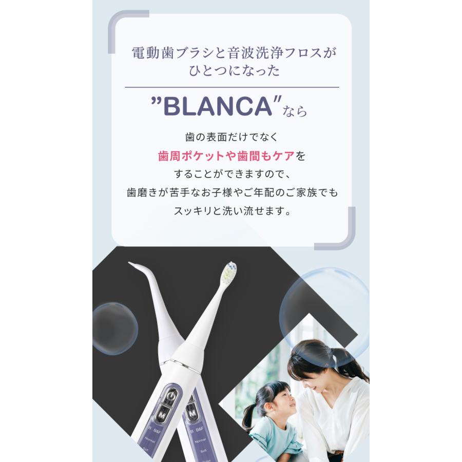 口腔洗浄器 ジェットウォッシャー BLANCA 電動歯ブラシとフロスを