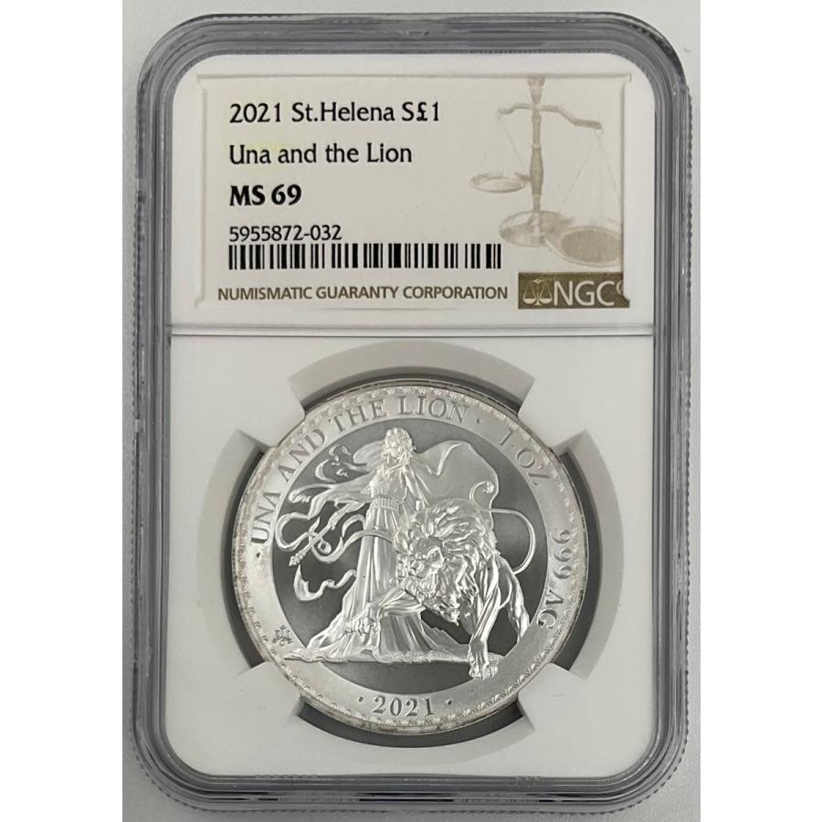 2021年 イギリス ウナとライオン セントヘレナ 1ポンド 1oz 銀貨