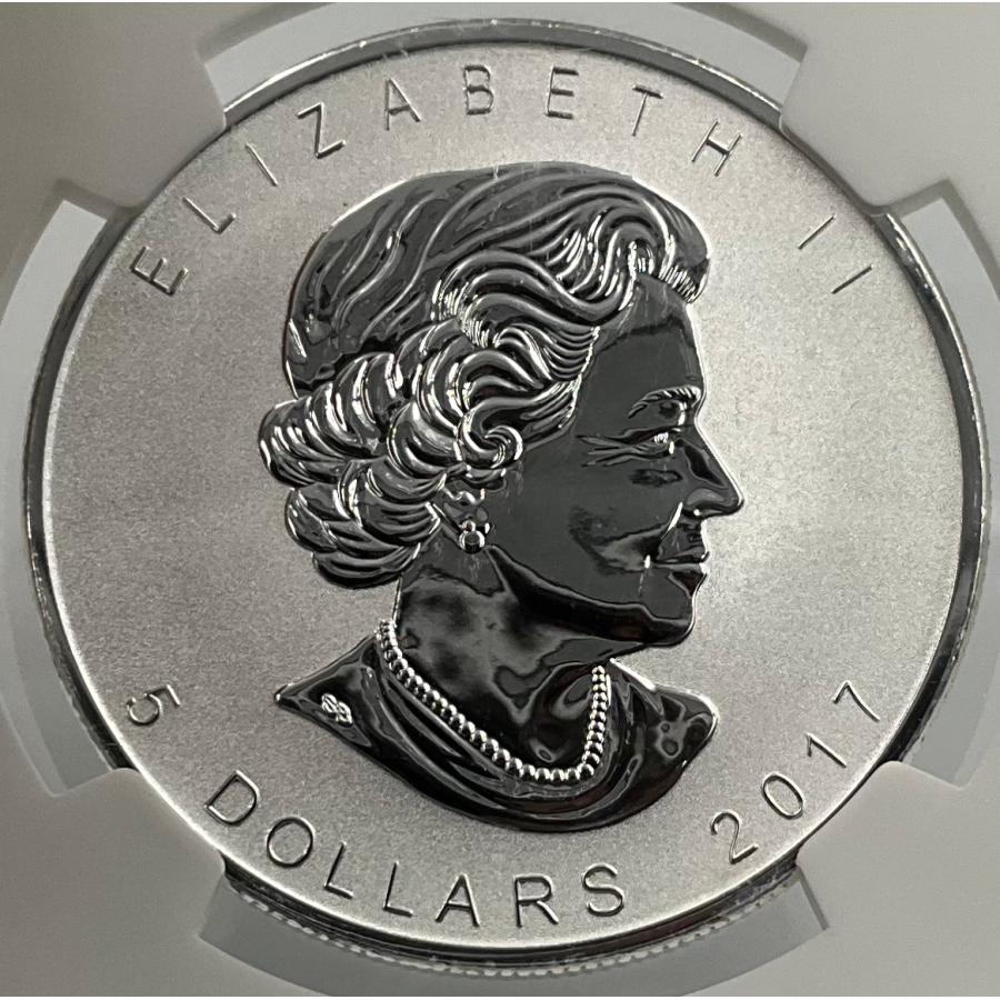2017年 カナダ メイプルリーフ 1oz 5ドル 銀貨 エリザベス2世 NGC社