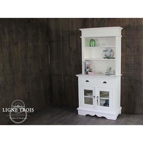 カップボード キッチン 洗面 収納 食器棚 店舗什器 マホガニー 無垢 白