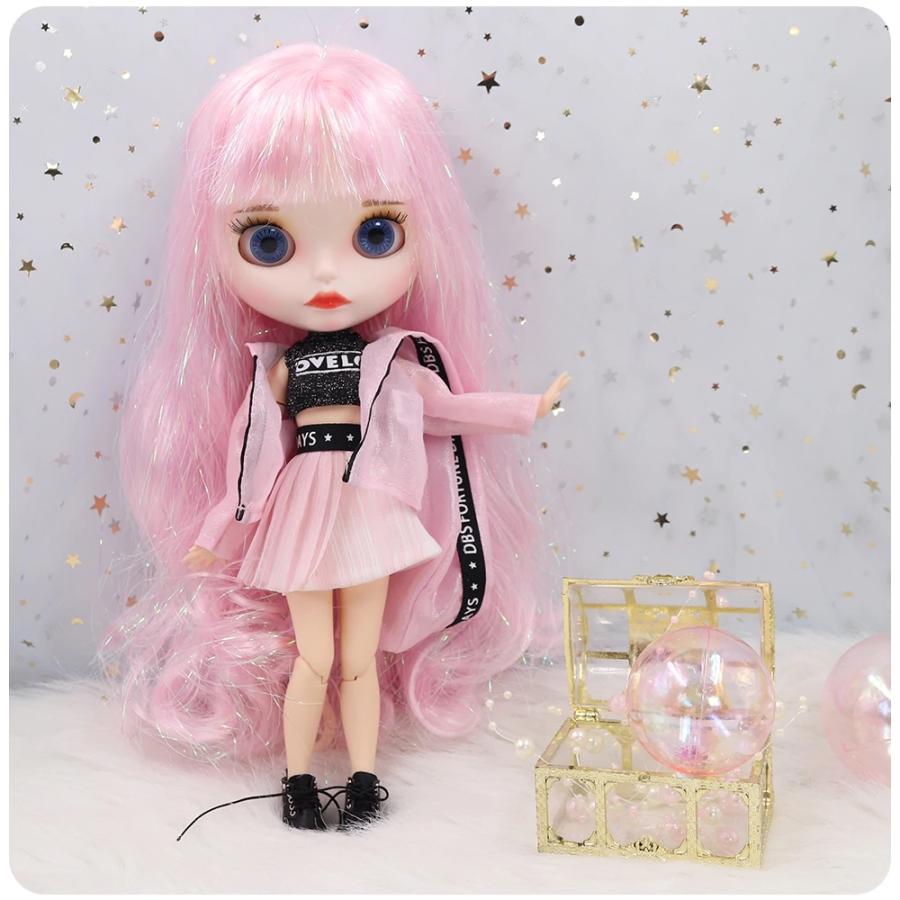 アイシードール ピンクミックスヘアー 可動ボディ 1/6ドール カスタム