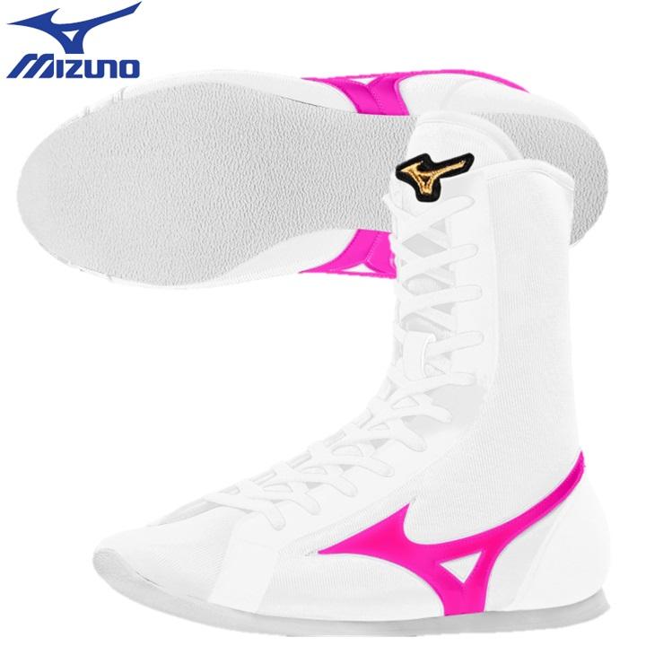 Mizuno ボクシングシューズ ホワイト/ピンク エナメル Mizuno