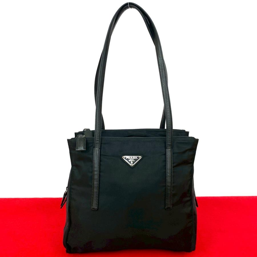 極美品 プラダ 三角ロゴ トートバッグ 大容量 A4サイズ可 シボ革