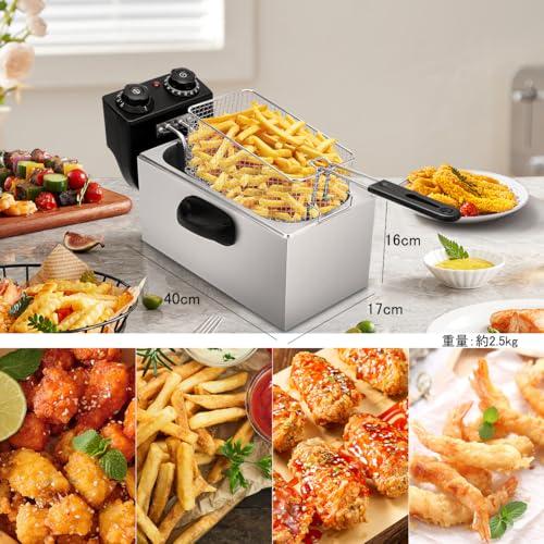 EC Hometec 電気フライヤー 4L フライヤー ステンレス 60-200℃温度調節