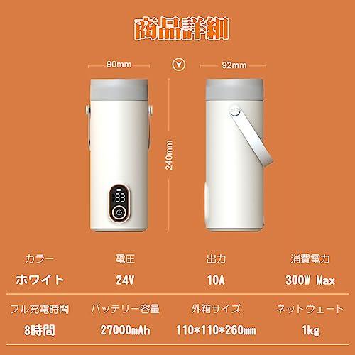 45℃・55℃・80℃・100℃ MACOLAUDER 充電式電気ケトル 400ml 湯沸し器