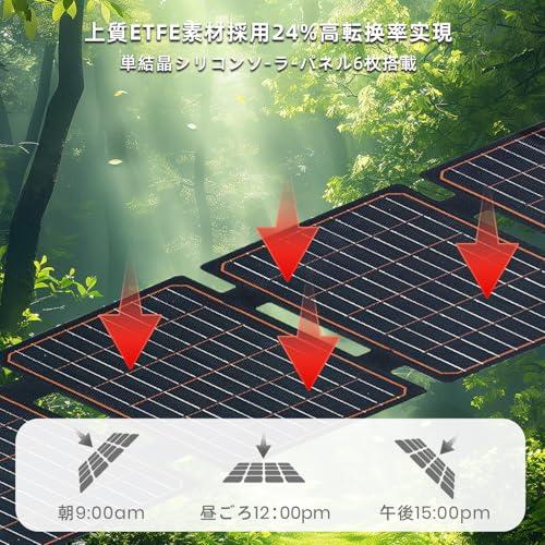 FlexSolar 60W 折り畳み式ソーラーパネル USB-C/USB-A/DC出力 ソーラー