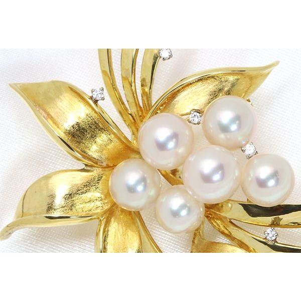 MIKIMOTOミキモト 花珠の美しさ あこや真珠（和珠） K18 ブローチ等