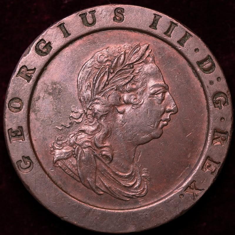 イギリス ジョージ3世 1797年 2ペンス 大型銅貨 : エルズコレクション