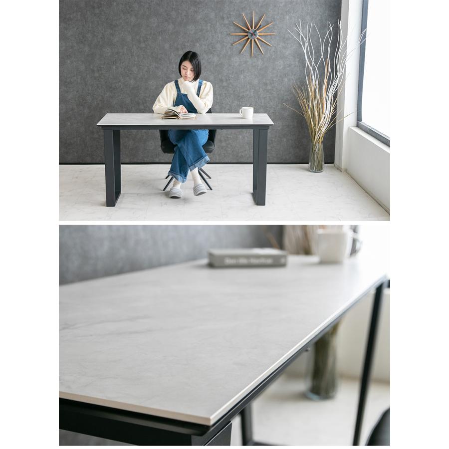 デスク セラミック 大理石柄 机 書斎机 パソコンデスク 高級 アイアン