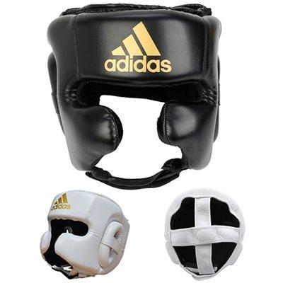 美品】アディダス ボクシング PRO ヘッドギア ブラックxゴールド M