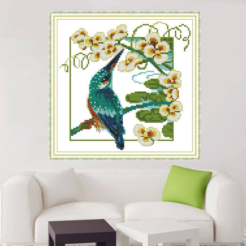 アンティーク 刺繍 絵画 アート 風景画 白鳥 湖 湖畔 壁掛け 壁飾り