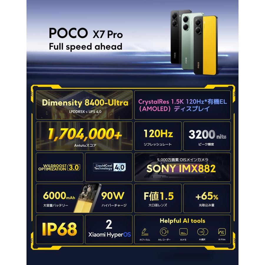 Xiaomi（シャオミ） Xiaomi POCO X7 Pro 256GB SIMフリー ブラック