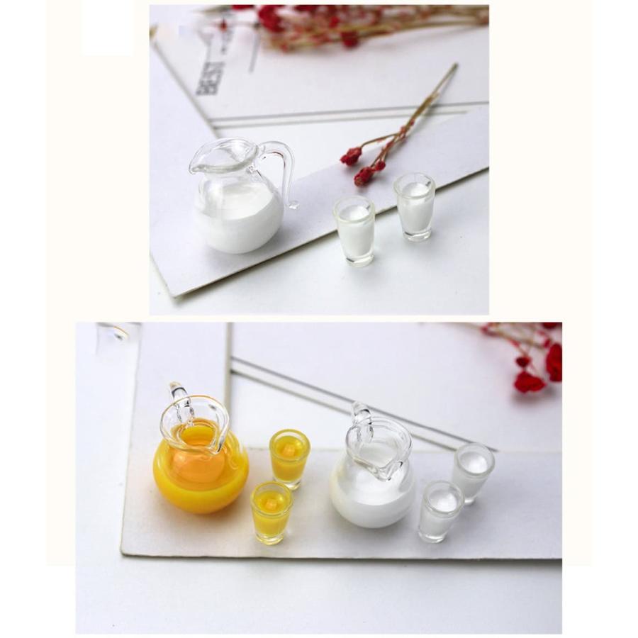 ミニチュア1/6 スケール ミルク 牛乳 コップ 2つ+ピッチャー セット