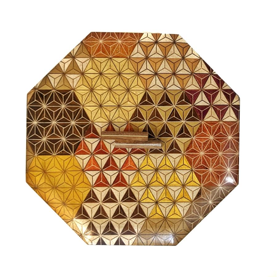 箱根寄木細工 八角の菓子器 麻の葉亀甲柄 収納箱 : MA by So Shi Te